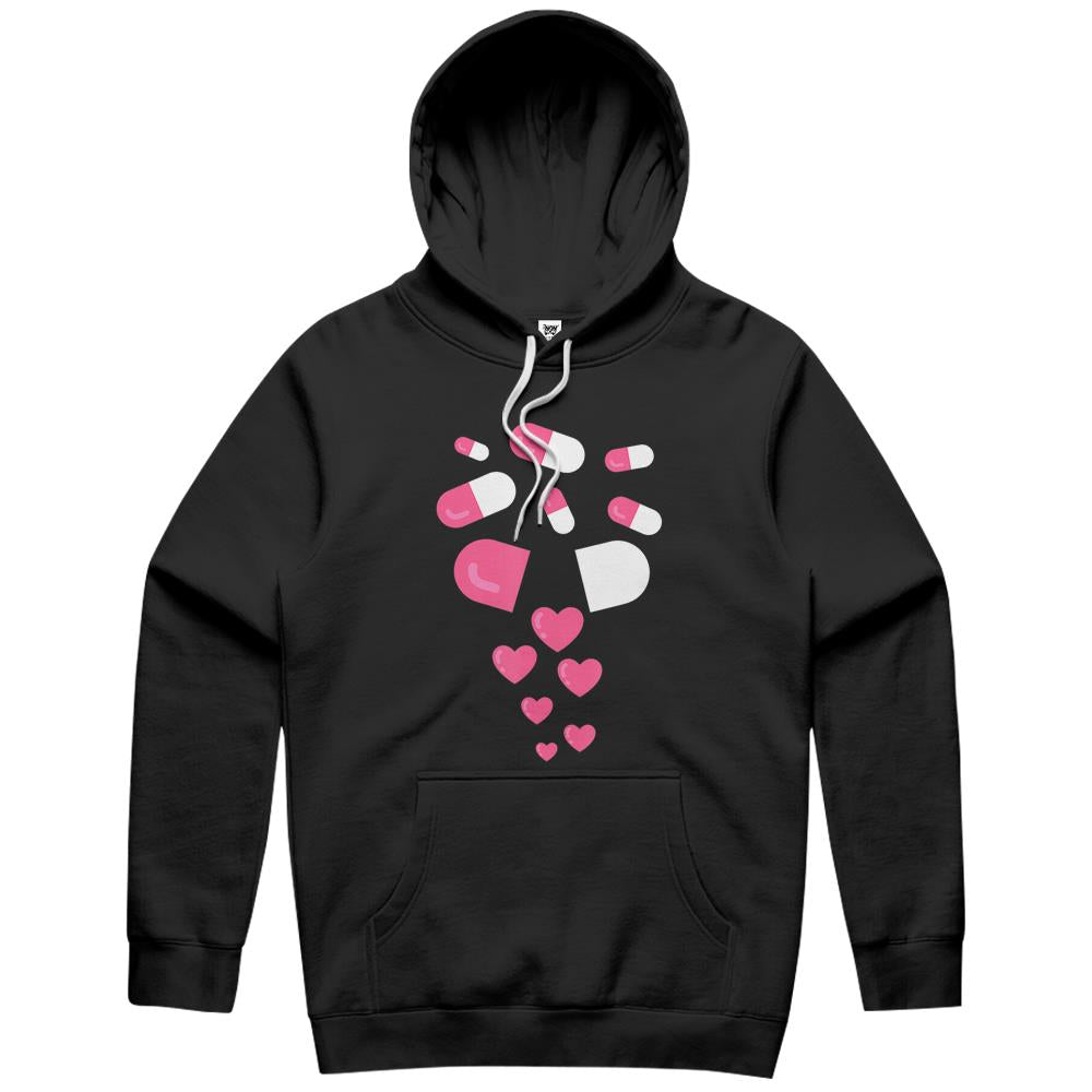 Pills Heart Love Valentine Hearts Medicine Pharmacy Gift Hoodie