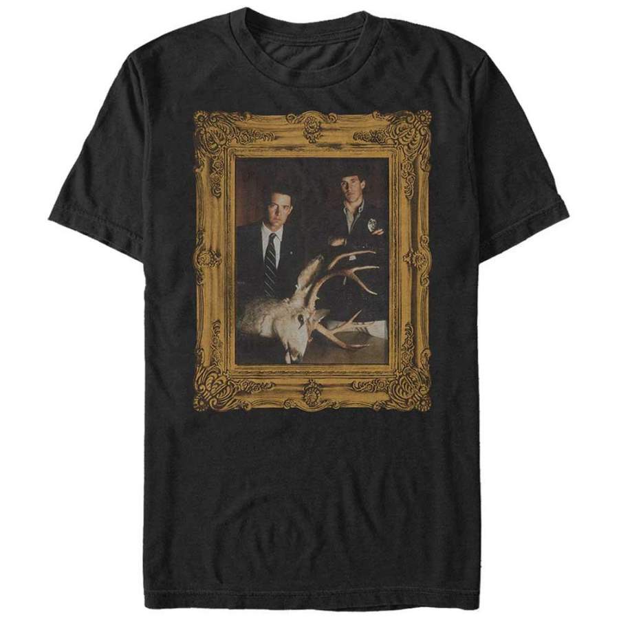 Twin Peaks Men’s Deer Head Frame  T Shirt Black