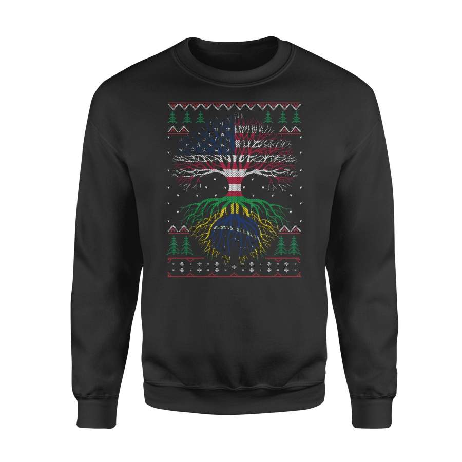 YOLOstuff Brazilian Roots American US Grown Flag Ugly Christmas – Standard Fleece Sweatshirt