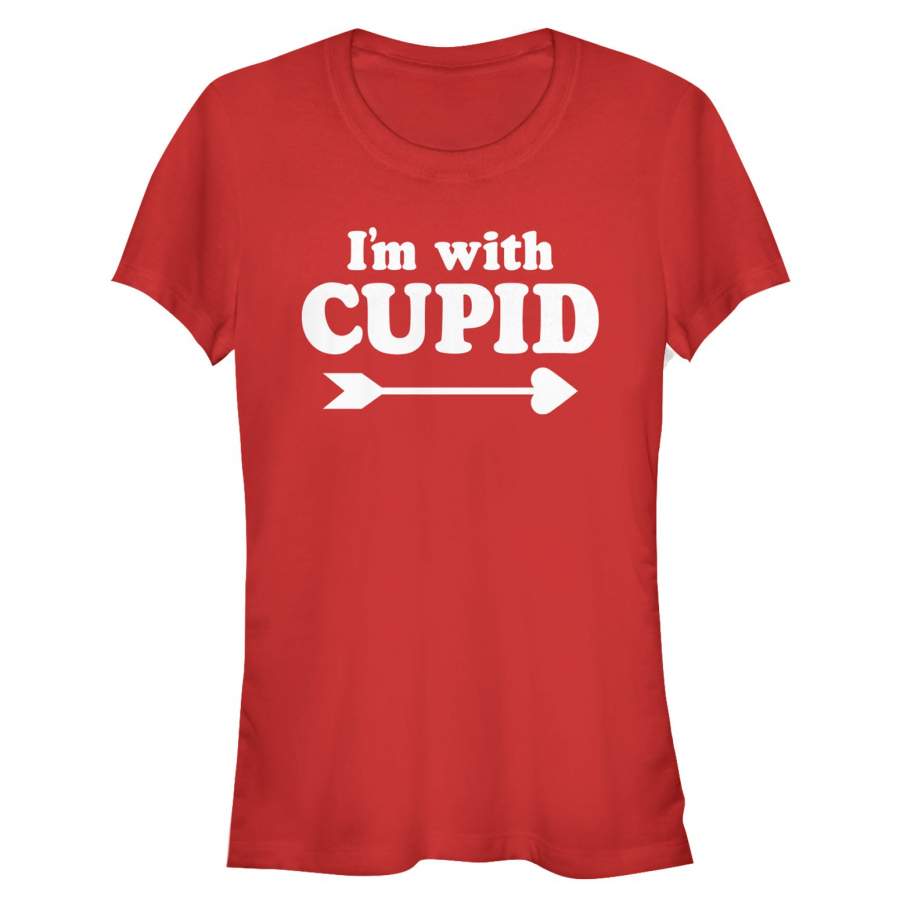 Lost Gods Junior’s Valentine’s Day I’m With Cupid  T Shirt