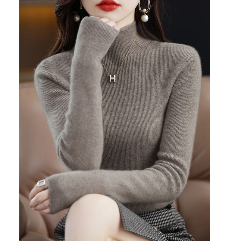 Autumn Turtleneck Elegant Soft Sweater Women Knitted Pullover Cashmere Bottoming Fashion Tops 2022 Jumper Winter Clothing 23770 alx