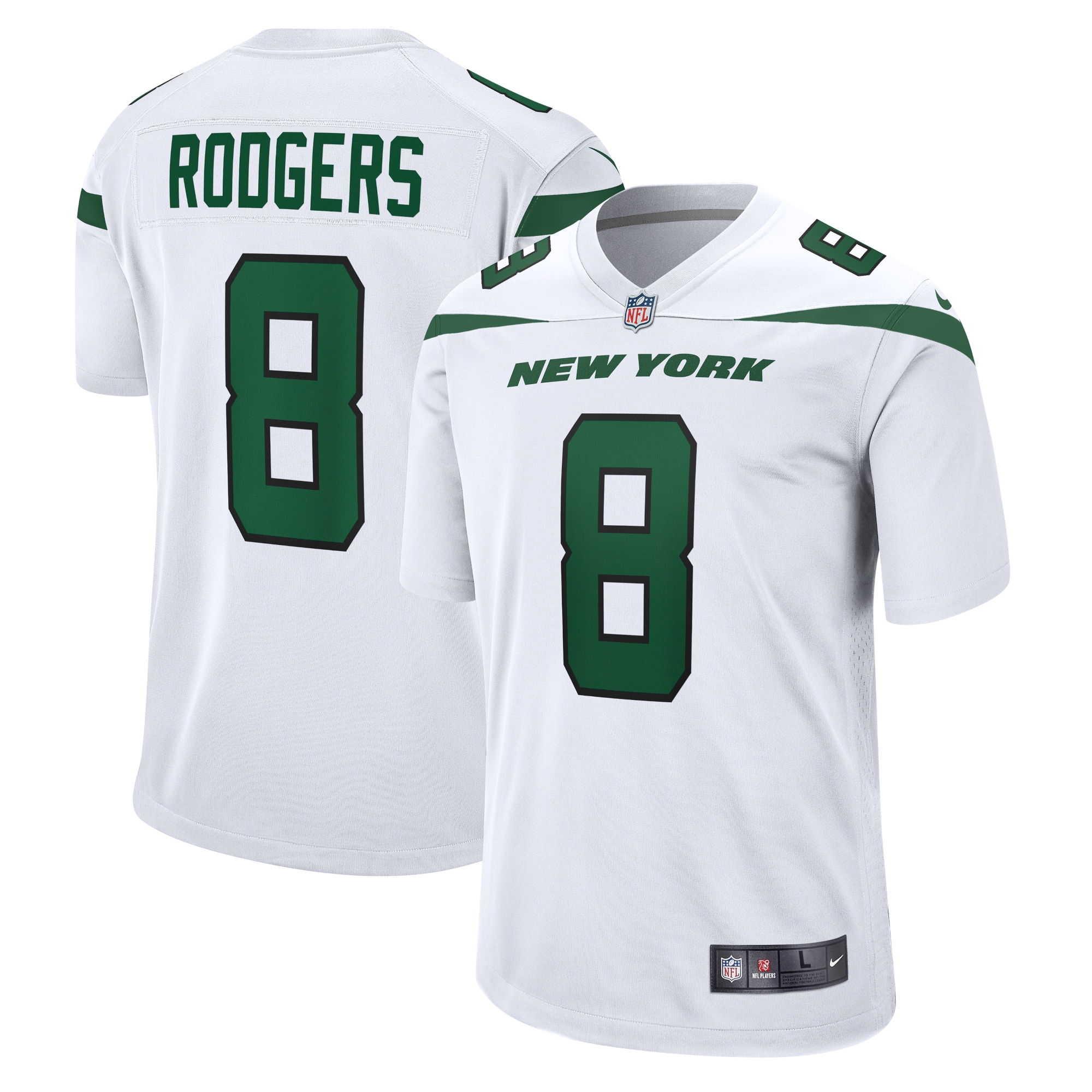 Aaron Rodgers New York Jets Game Jersey – White