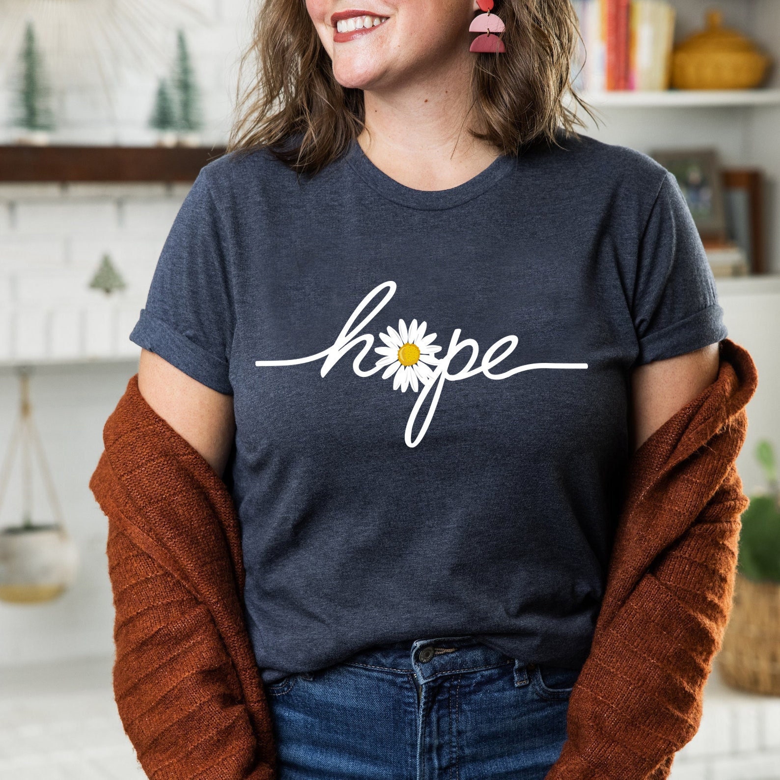 Hope Tshirt, Hopeful Daisy Shirt, Have Hope Tee, Religious Tee, Inspirational Tshirt, Positive Gifts, Christian Shirt, Motivational Tee