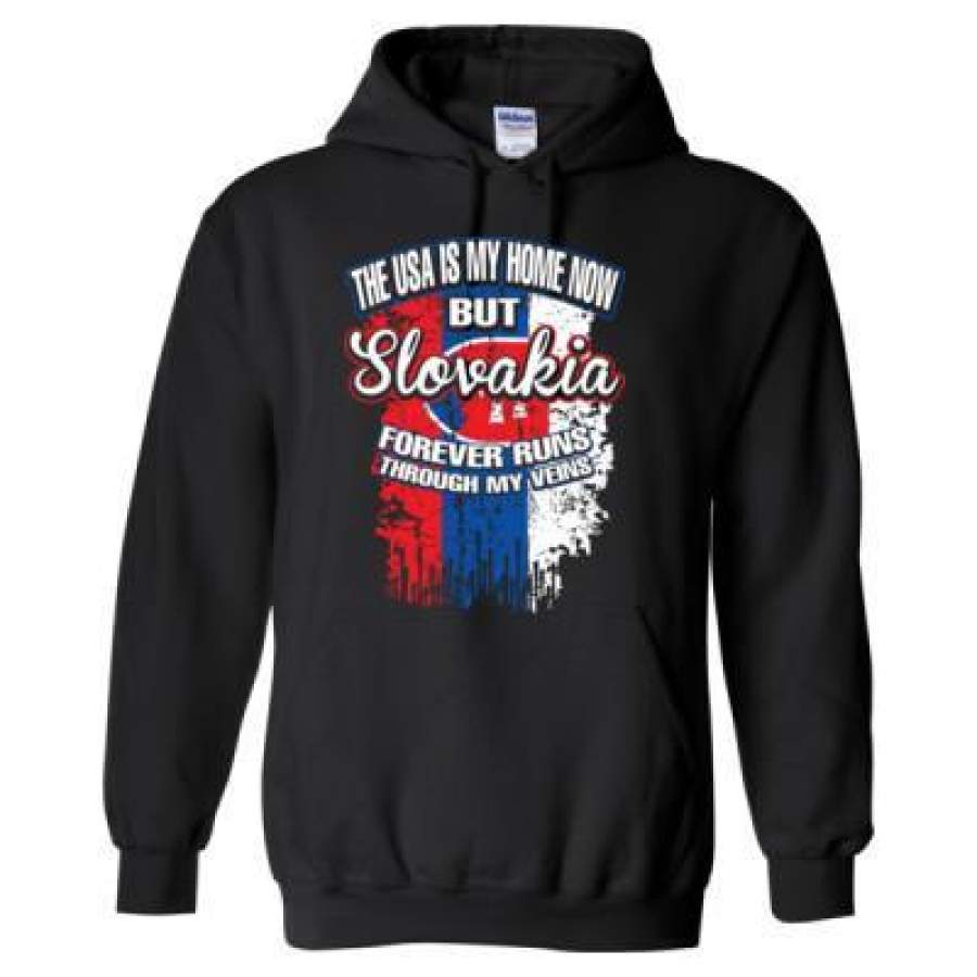 AGR The USA Is My Home Now But Slovakia Forever Runs Through My Veins – Heavy Blend™ Hooded Sweatshirt