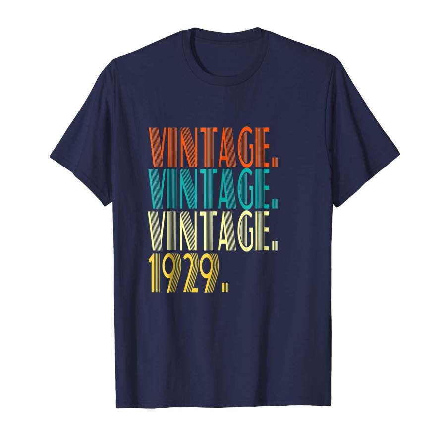 89th Birthday Gift Retro Vintage 1929 T-Shirt Men Women