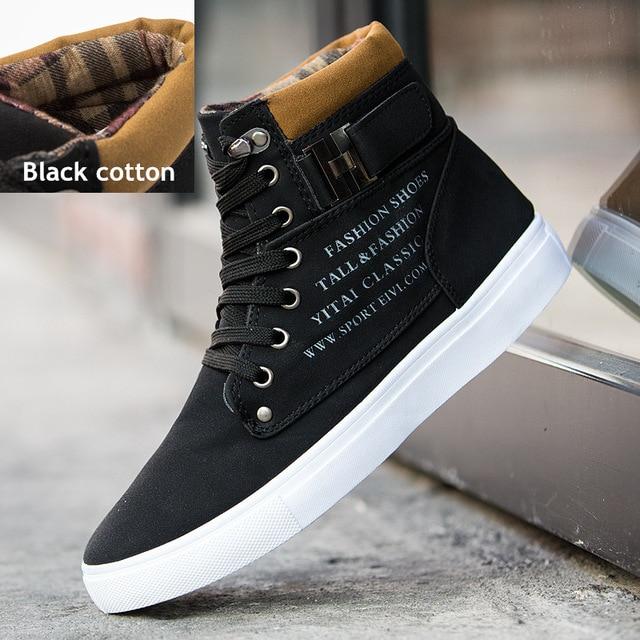 Hot Men Shoes Fashion Autumn Winter Men Snow Boots Leather Footwear  New High Top Canvas Casual Shoes Men Sneakers
