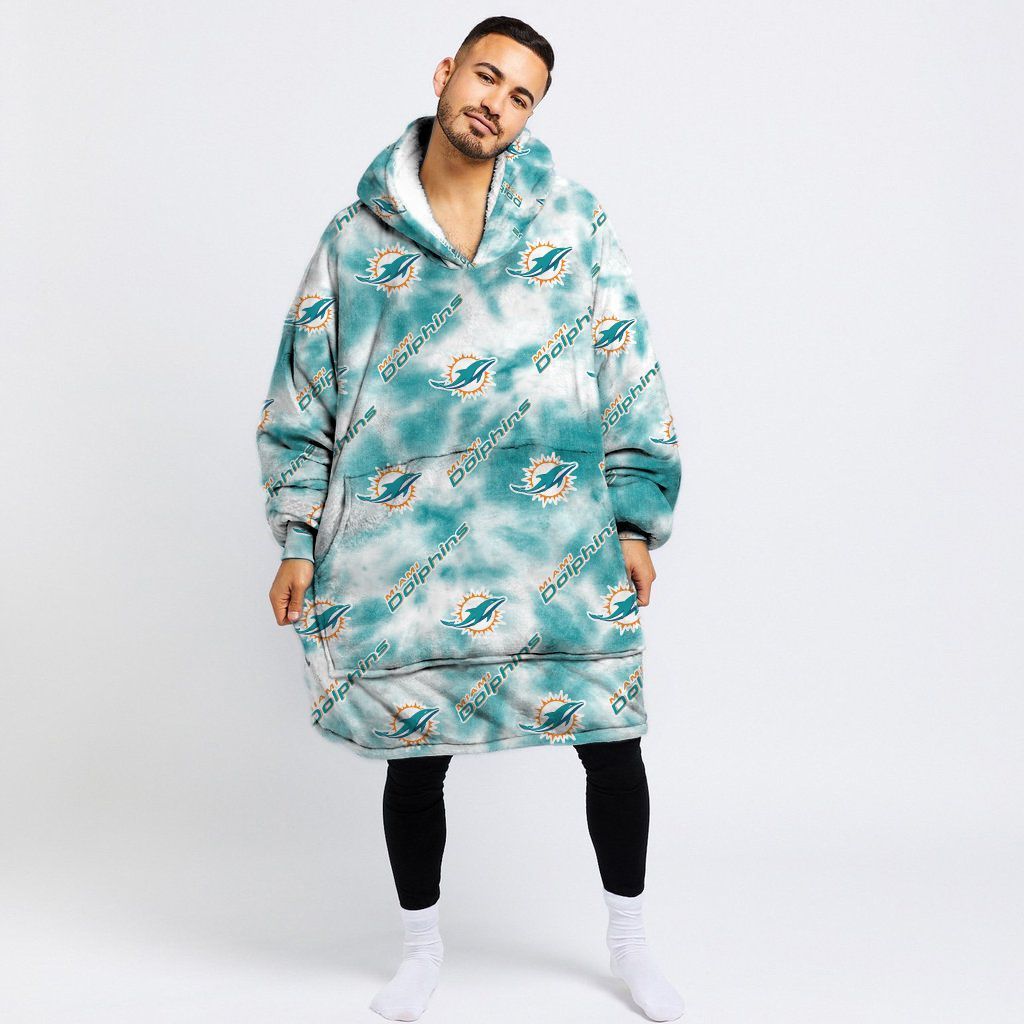 Miami Dolphins Blanket Hoodie 019