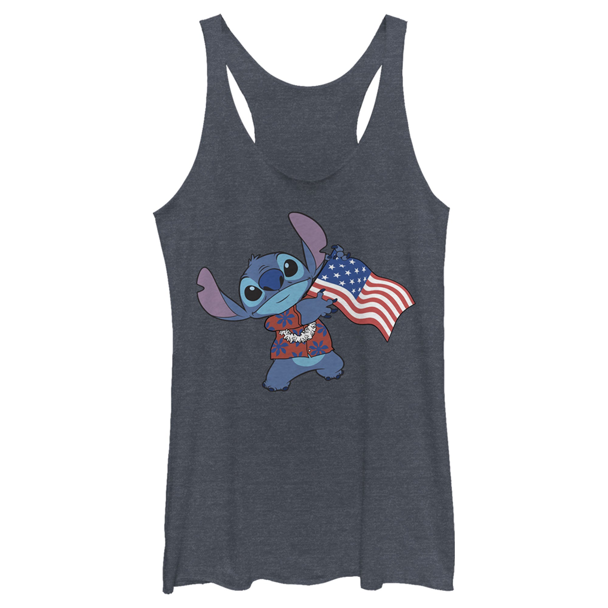 Women’S Lilo & Stitch Tropical American Flag Racerback Tank Top