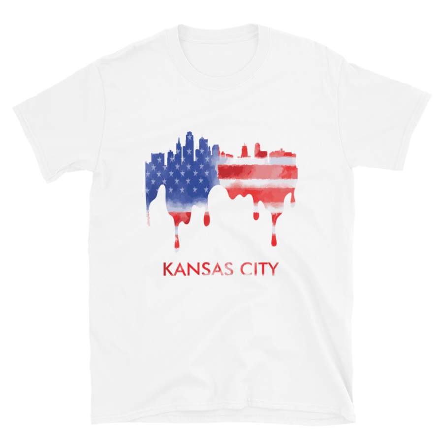 Kansas City USA American Flag T-Shirt Gift