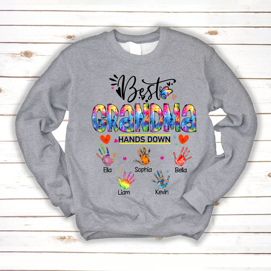 Best Grandma Hands Down Personalized Sweatshirt