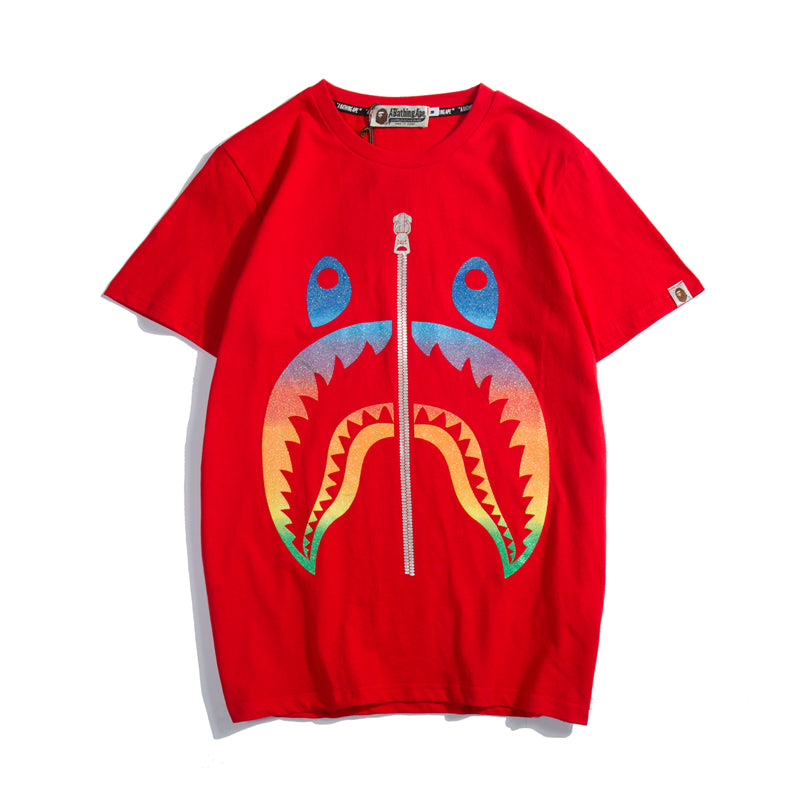 Bape Wgm Tee Shirt Shark Red Yellow