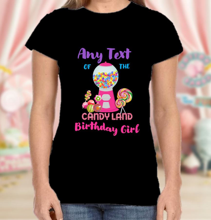 Candy Land Candyland Birthday Party Personalized Family Color T Shirt Or Onesie – All Sizes – Cl007