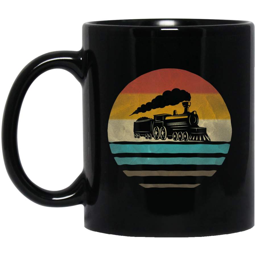 Train Driver Retro Vintage Silhouette Distressed Gift Coffee Mug