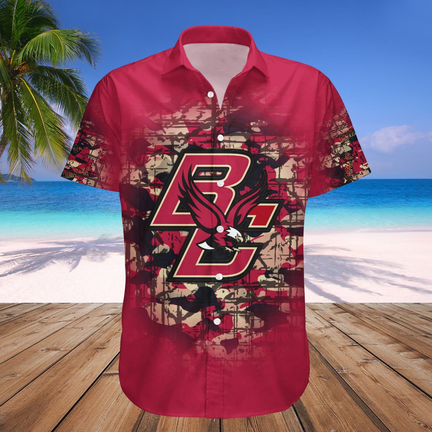 Boston College Eagles Hawaii Shirt Camouflage Vintage – NCCA