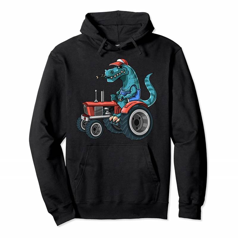 Funny Dinosaur Driving Riding Dino Driver Farm Tractor Lover Pullover Hoodie, T-Shirt, Sweatshirt
