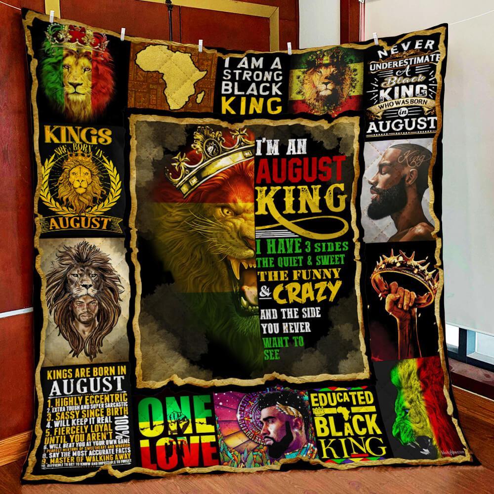 I Am A August King Black King African Gift Fleece Blanket – Quilt Blanket