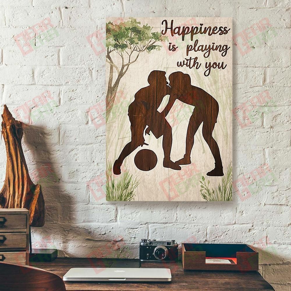 Canvas Wall Art Bestieship Happiness Is Playing With You Basketball Vertical Canvas Wall Art Pretty Canvas Home Decoration