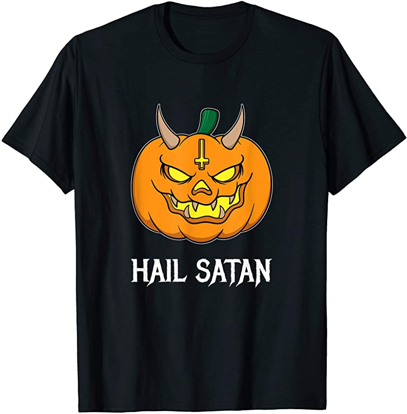 Hail Satan Pumpkin Halloween Satanist T-Shirt