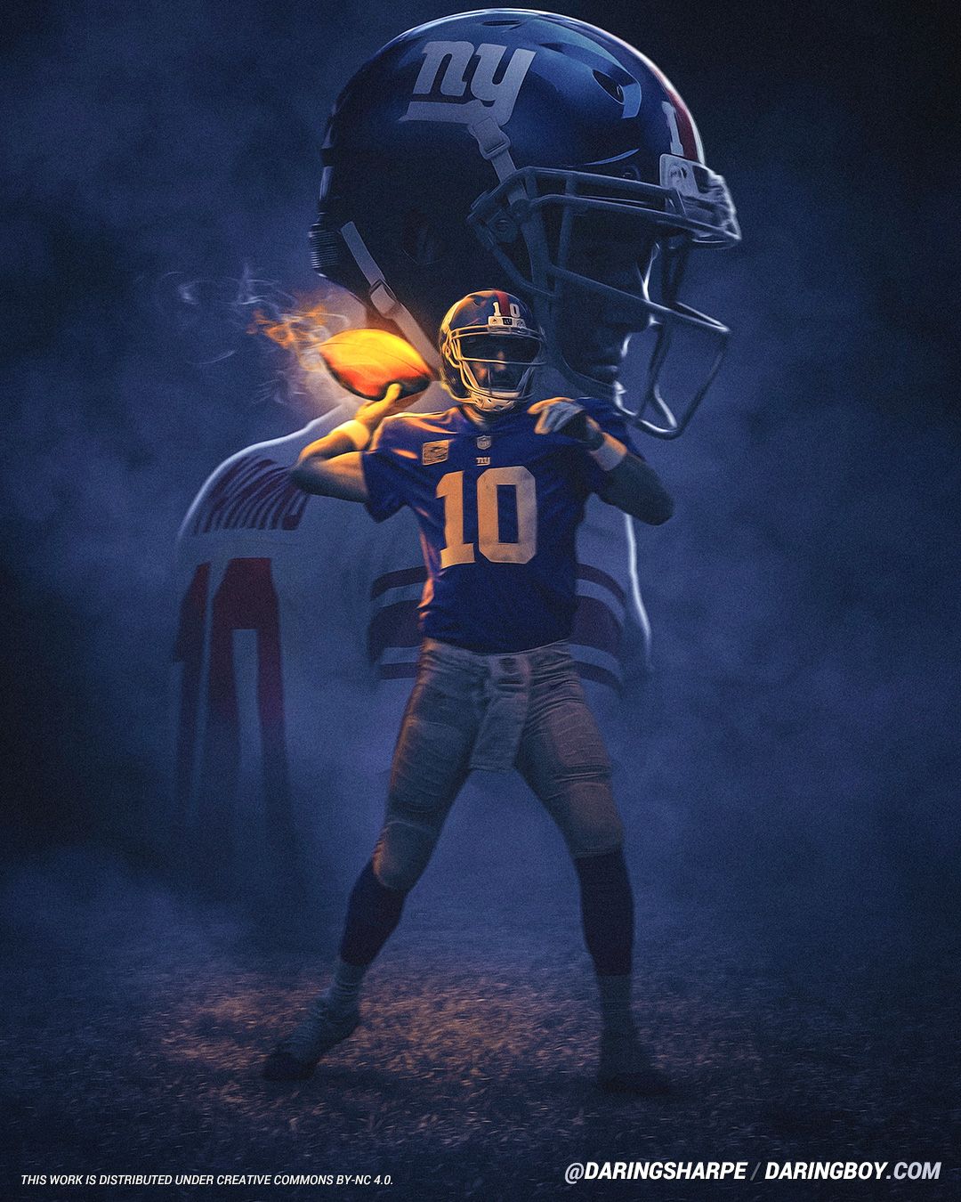 New York Giants Eli Manning #10 Poster For Fans poster canvas