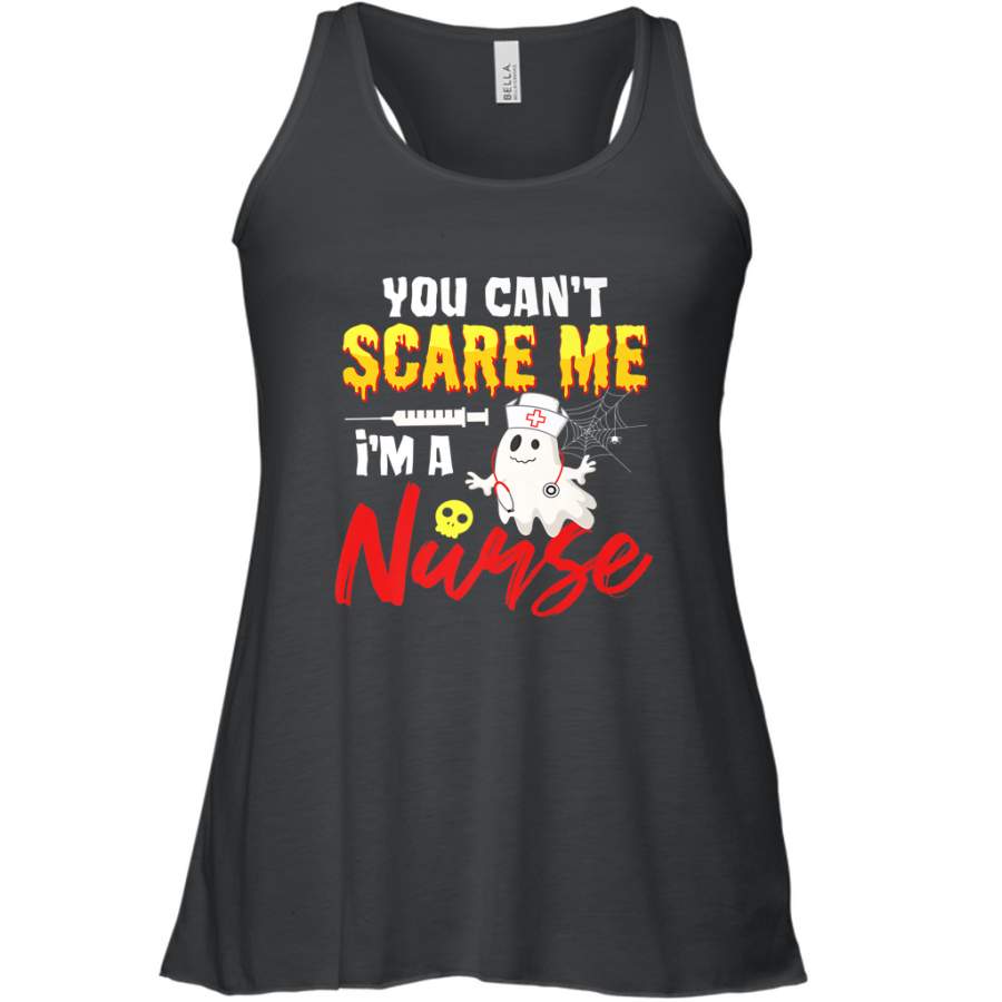 You Can’t Scare Me I’m A Nurse Funny Halloween Witch Hat Women’s Racerback Tank