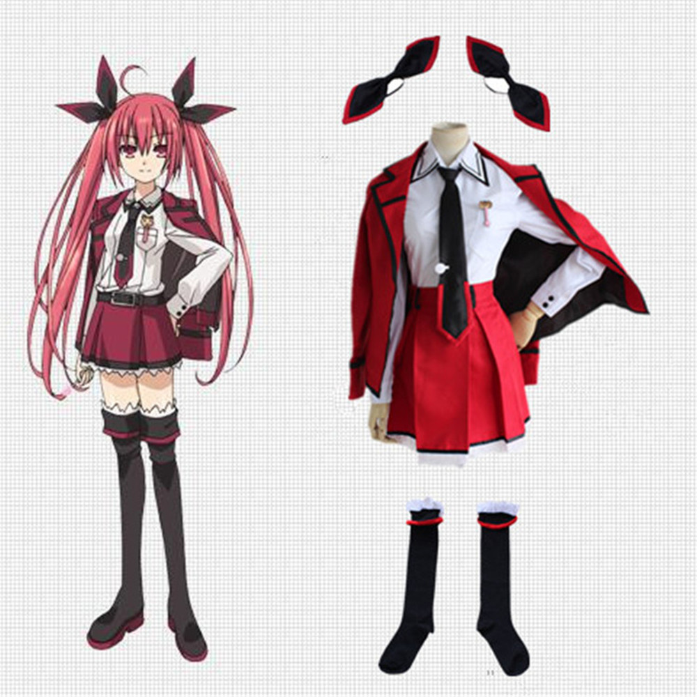 Anime DATE A LIVE Itsuka Kotori Halloween Cosplay Costumes women school uniform dress suit Party 8pcs full set Fancy Dress Suits alx