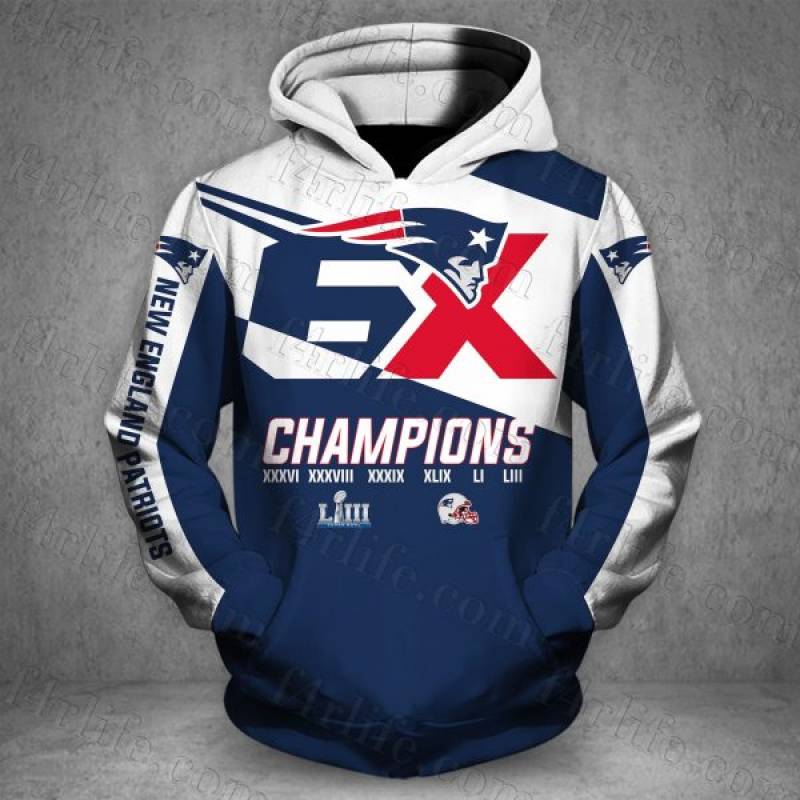 Men / Women New Design New England Patriots Super Bowl Champions 3D Hoodie, Hoodie for Patriots Fans