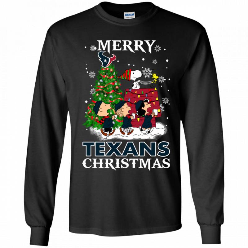 Merry Houston Texans Christmas Snoopy Ugly Sweater Style Shirts