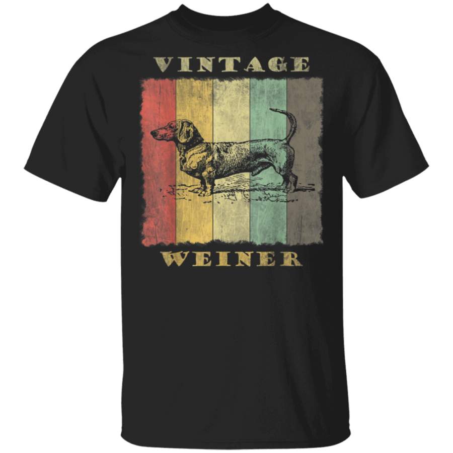 Funny Vintage Retro Dachshund Doxie Weiner Dog drawing Gift TShirt