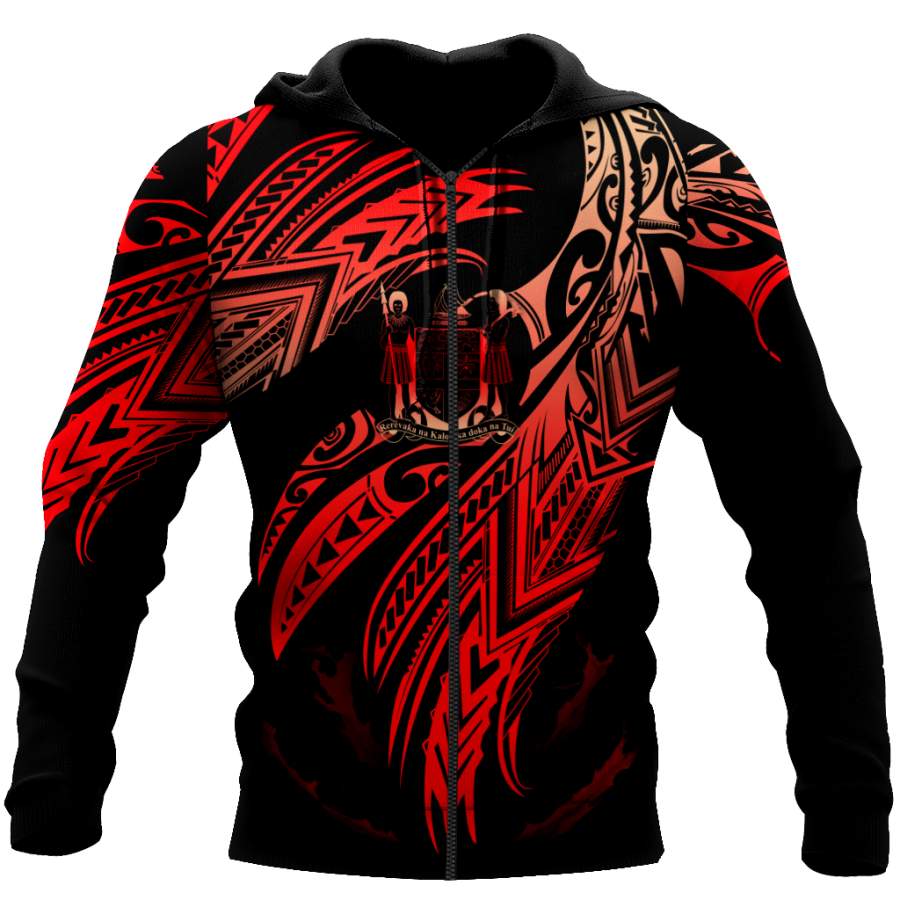 Amazing Fiji Polynesian Tattoo Unisex Deluxe Hoodie ML