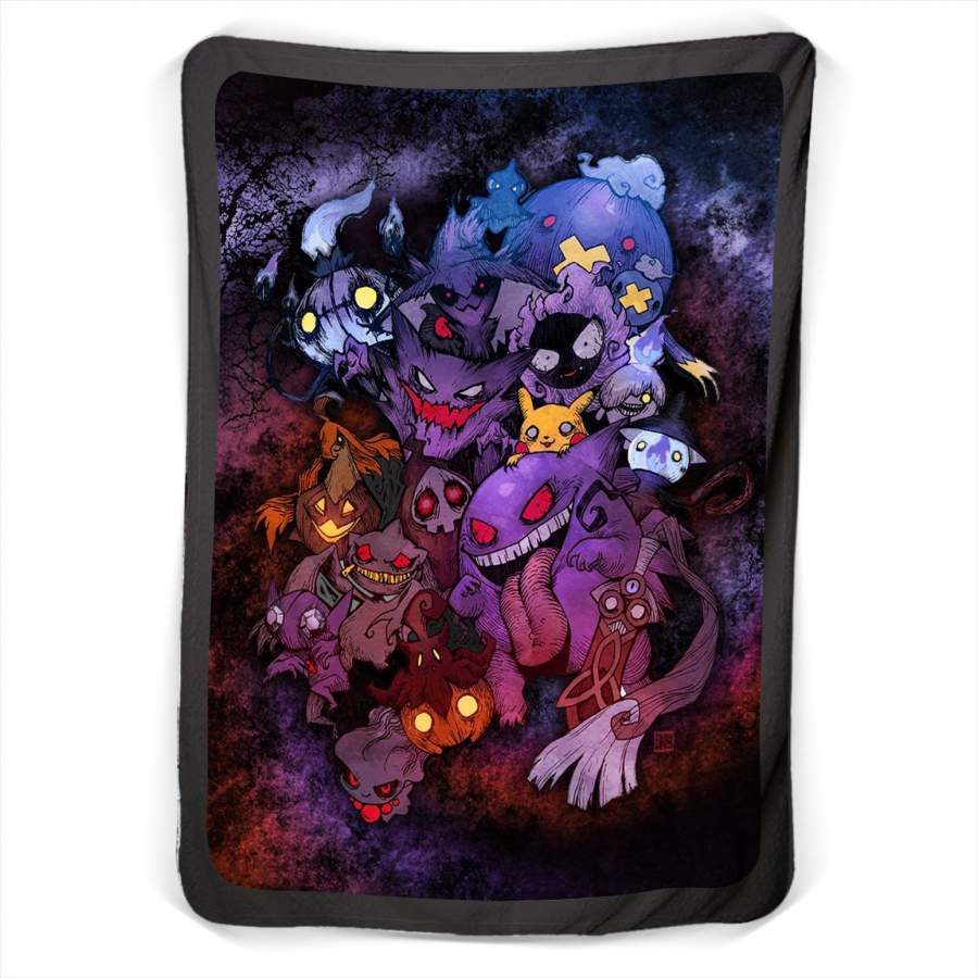 Pokemon Gengar Characters Fleece Blanket