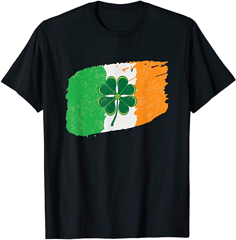 Vintage Irish Flag shamrock Happy St Patty day Vintage T-Shirt