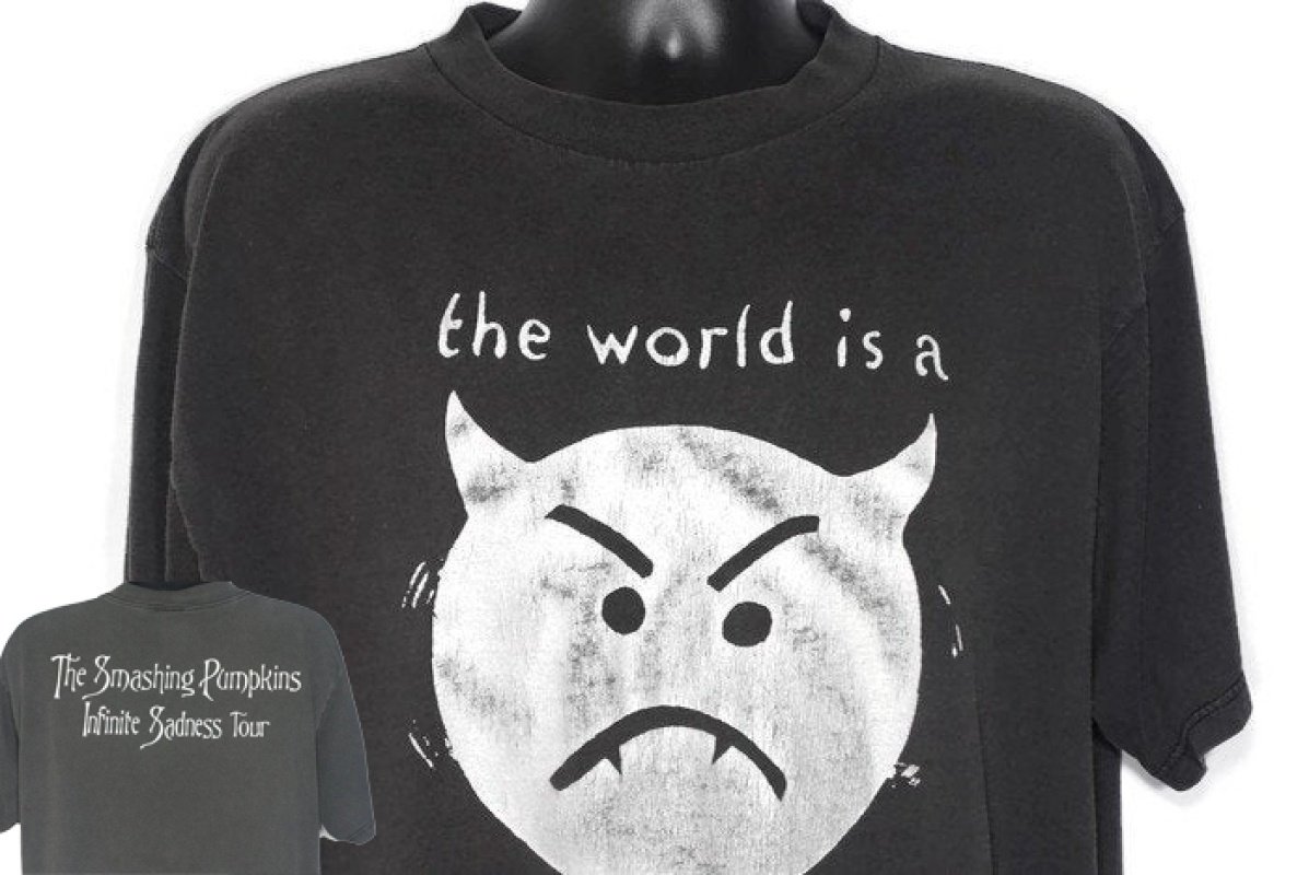 1996 Smashing Pumpkins – The World Is a Vampire – 90’s Infinite Sadness Tour Double-Sided Vtg Concert Coton Reprint T-Shirt