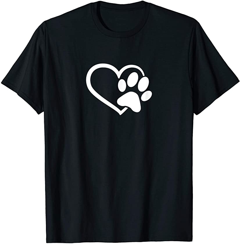 Puppy Dog Paw Print Love Gift for Dog Owner Mom Dad Pet Paw T-Shirt