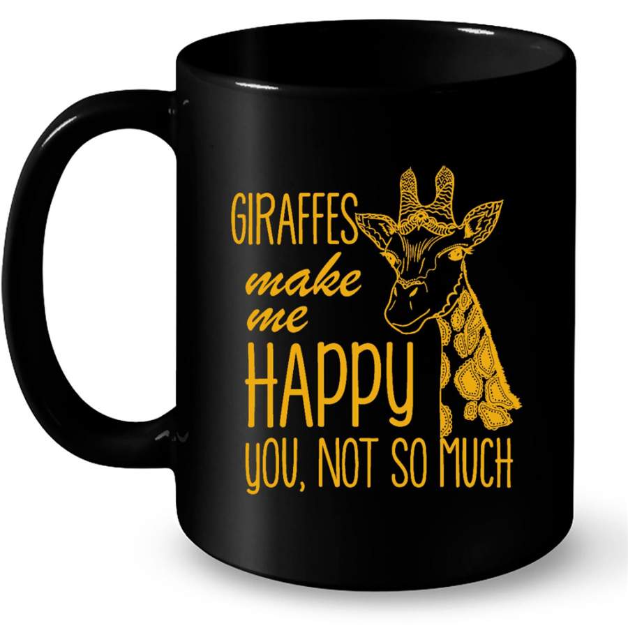 Giraffes Make Me Happy You Not So Much Vintage Classic – Full-Wrap Coffee Black Mug