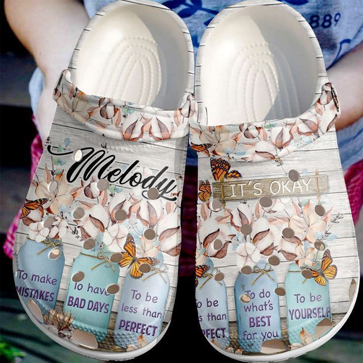 Butterfly Personalized Its Okay clog Shoes