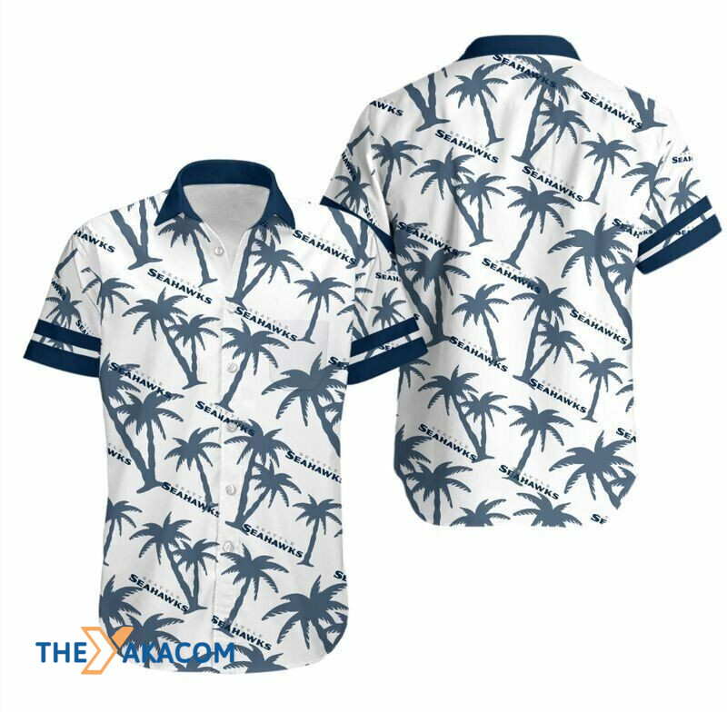 Seattle Seahawks Coconut Trees Great Nfl Gift Short Sleeve Hawaii Shirt Ha96857