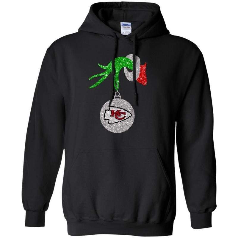 Check Out This Awesome Kansas City Chiefs Glitter Grinch Monogram Ornament Christmas Gift Hoodies