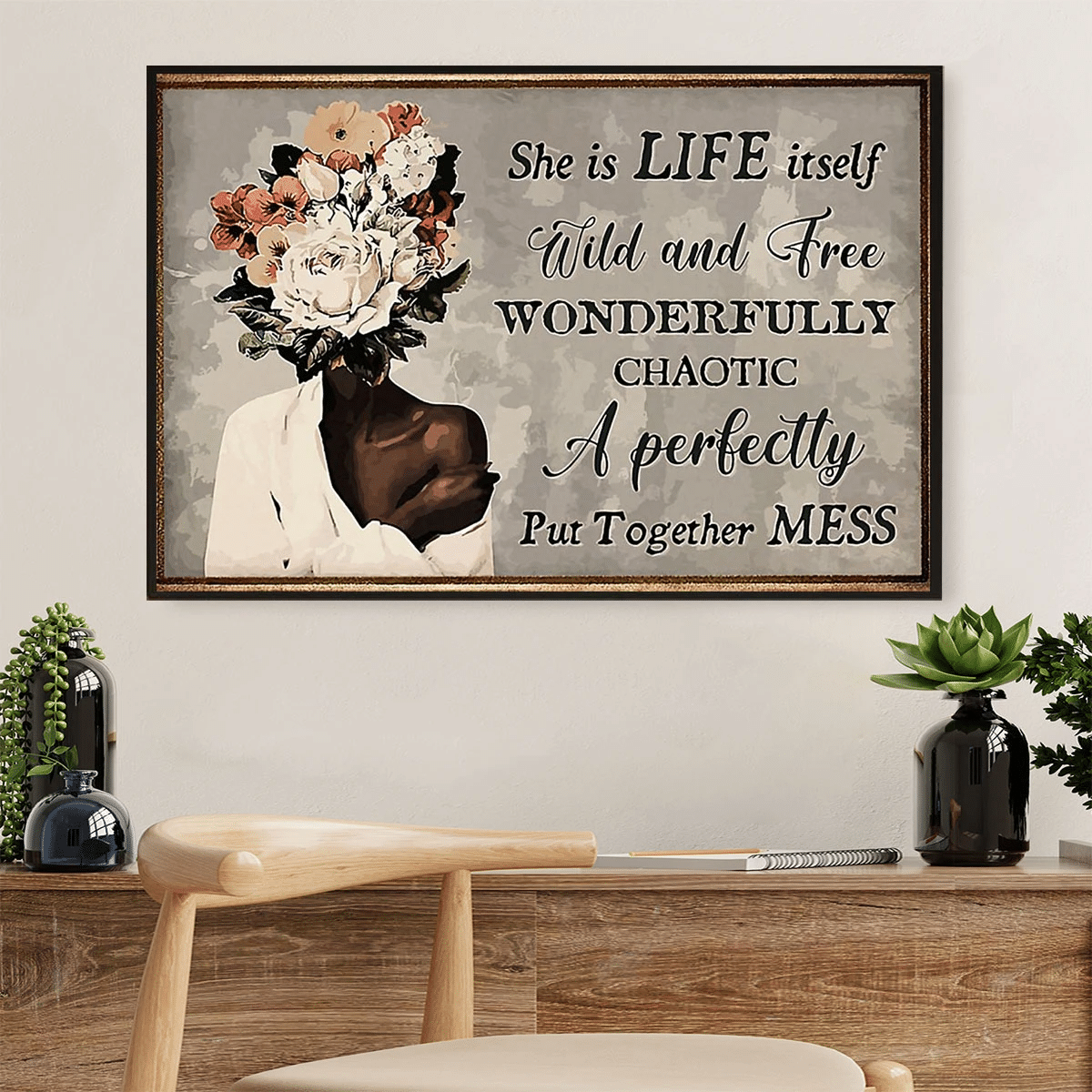 She Is Life Itself Poster Canvas – Black Pride – Gift For Black Girl Evg84635