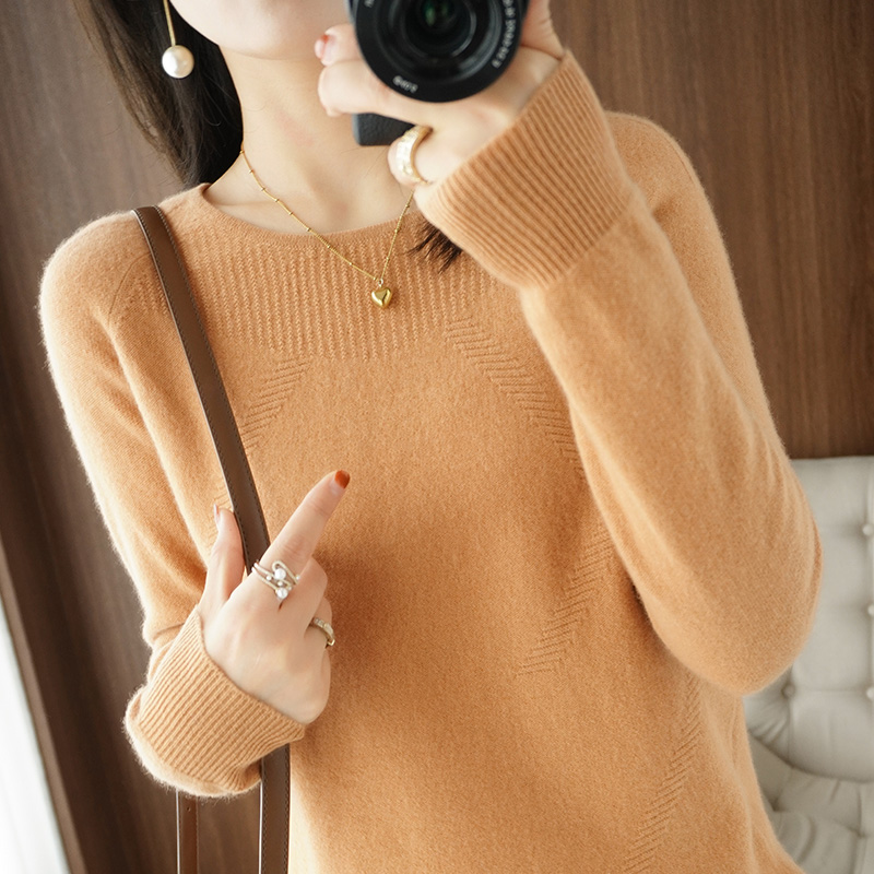 Autumn Winter Woman’s Sweater Cashmere Sweater Female Pullover Round Collar Long Sleeve 100% Wool Knitted Tops Jumper Clothing alx