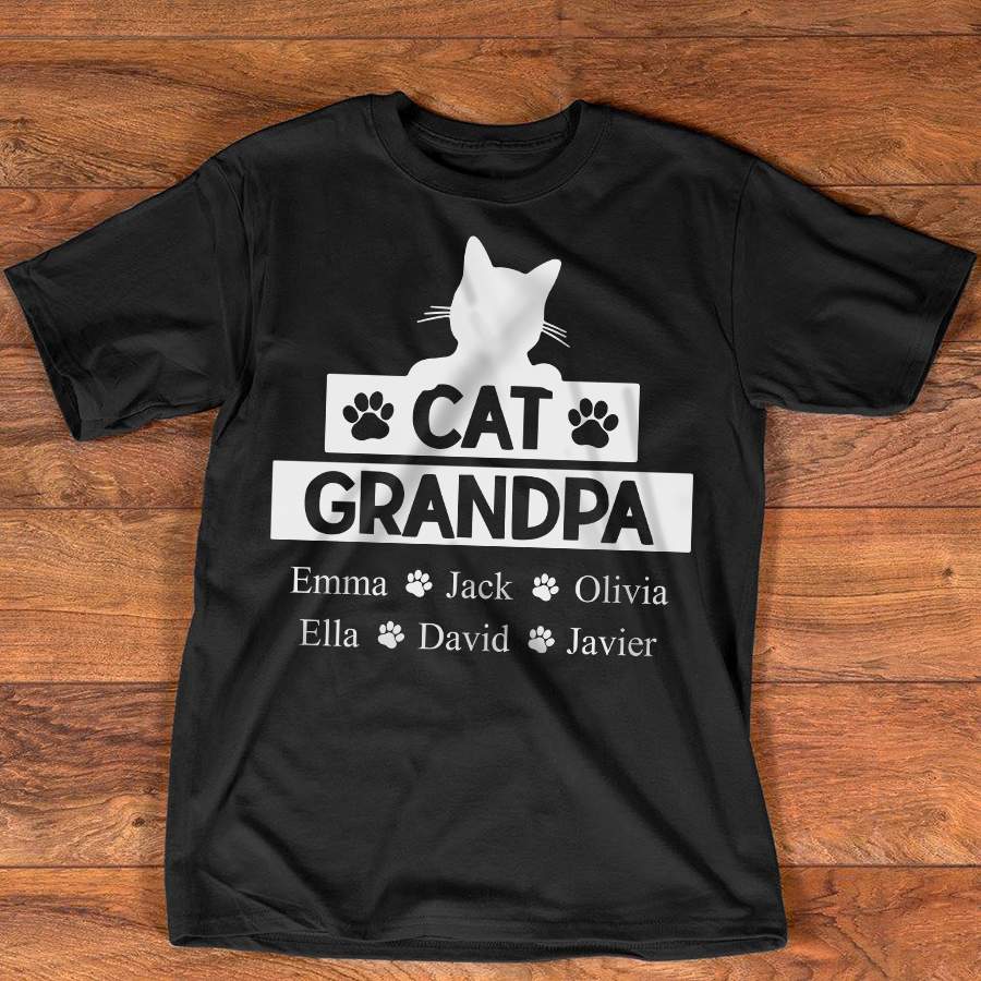 Personalized Cat Grandpa T Shirt