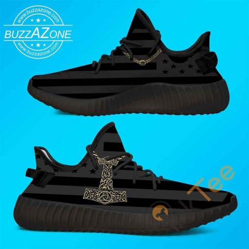 American Flag With Viking Symbol Custom Shoes Personalized Name Yeezy Sneakers