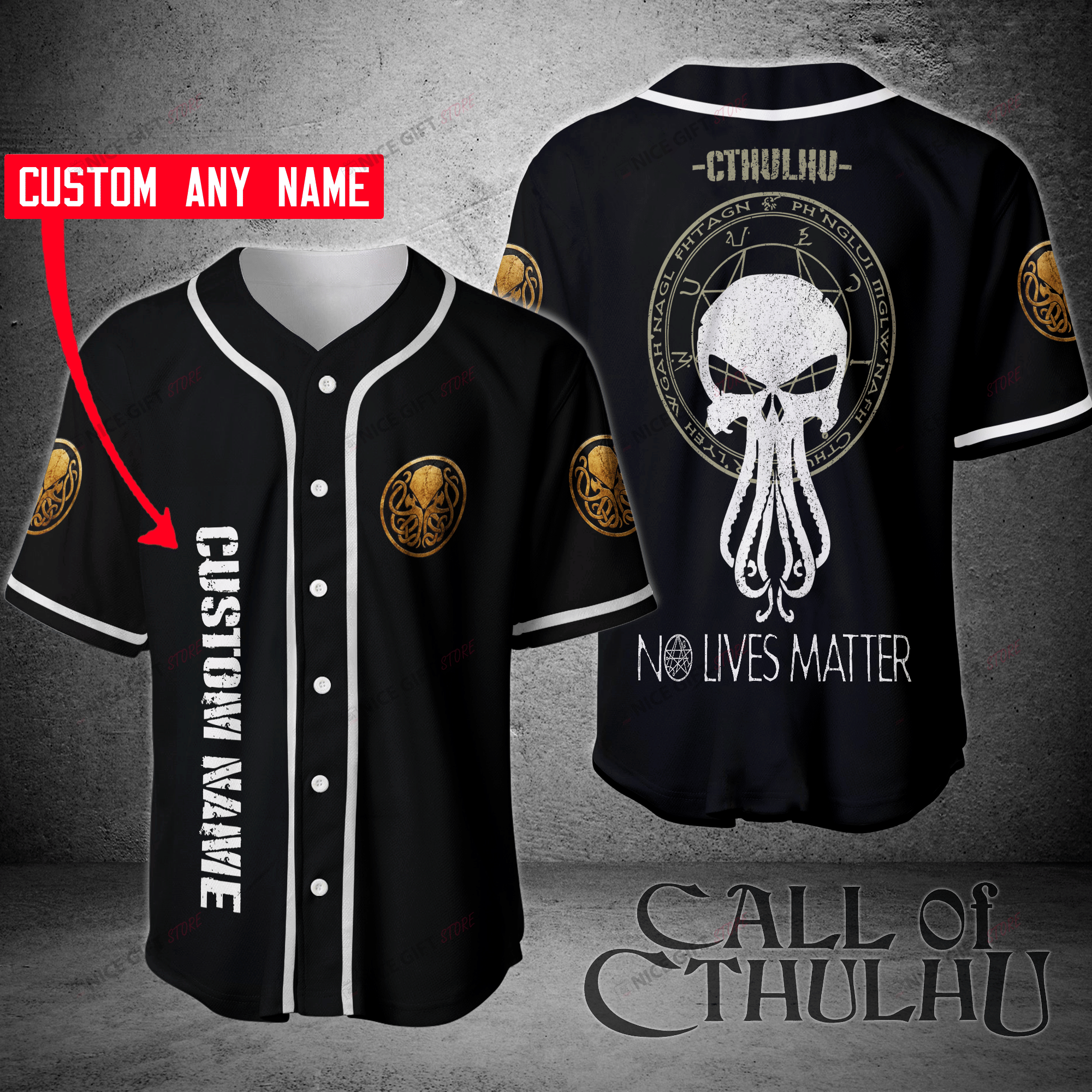 Cthulhu Custom Name Baseball Jersey Bbj-U9K2