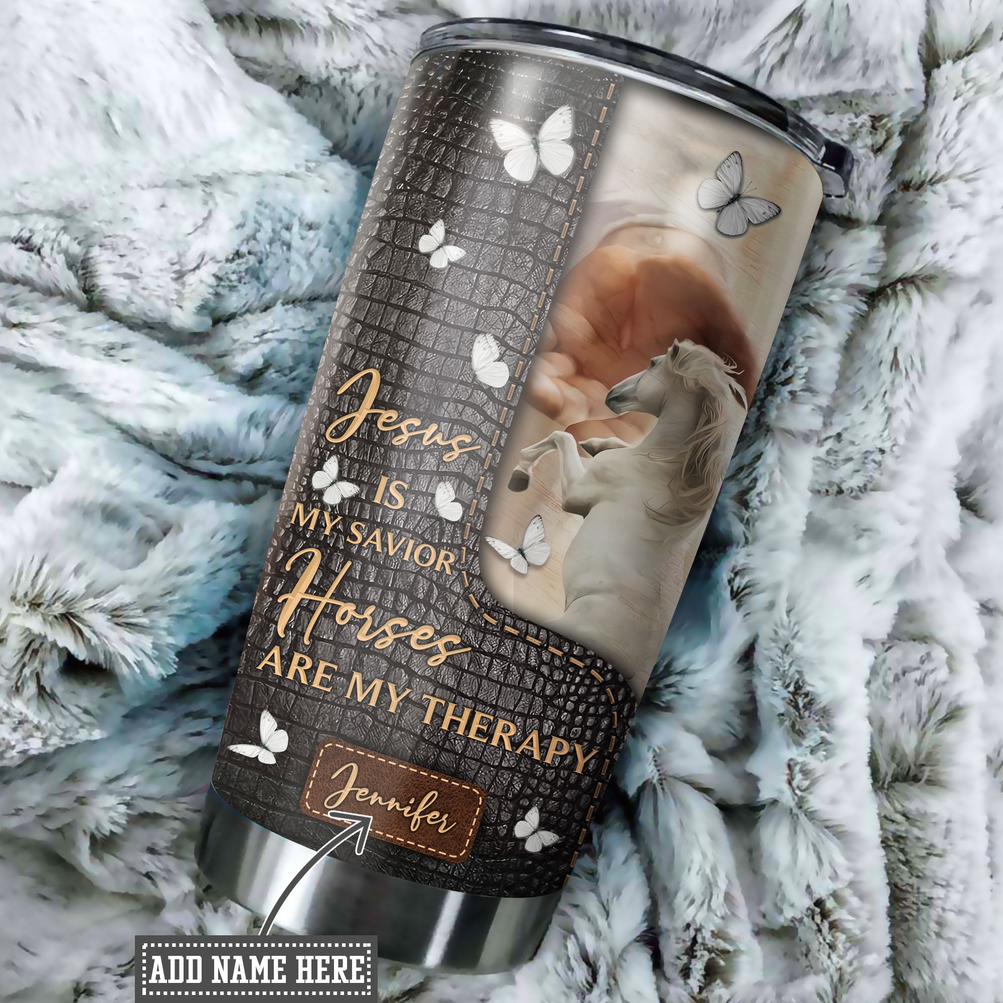 Tmarc Tee Customized Name Horse All Over Printed Steel Stainless Tumbler Ddna