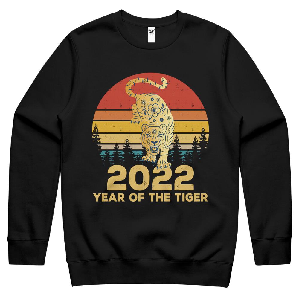 Vintage Year Of The Tiger Chinese New Year Decorations 2022 Crewneck Sweatshirt