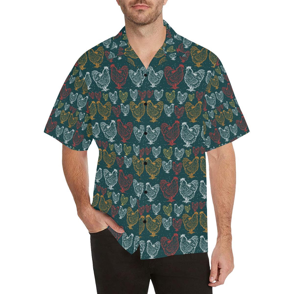 Rooster Hand Draw Design Hawaii Chicken Lover Hawaii Shirt For Men Women Ha73753