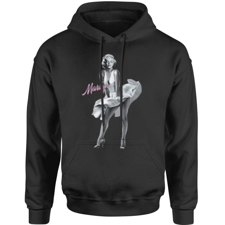 Pink Text Marilyn Monroe Adult Hoodie Sweatshirt