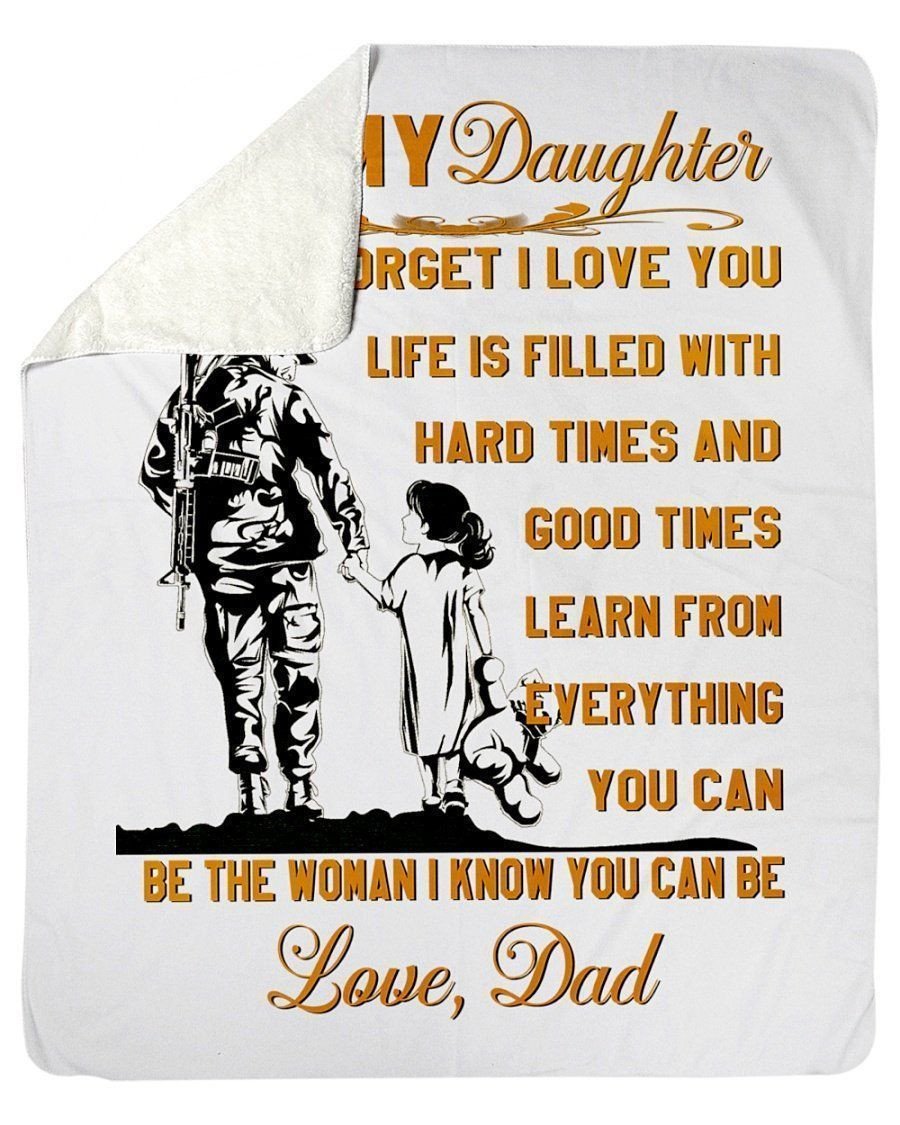 Veteran Dad Gift For Daughter Cozy Fleece Blanket Sherpa Blanket