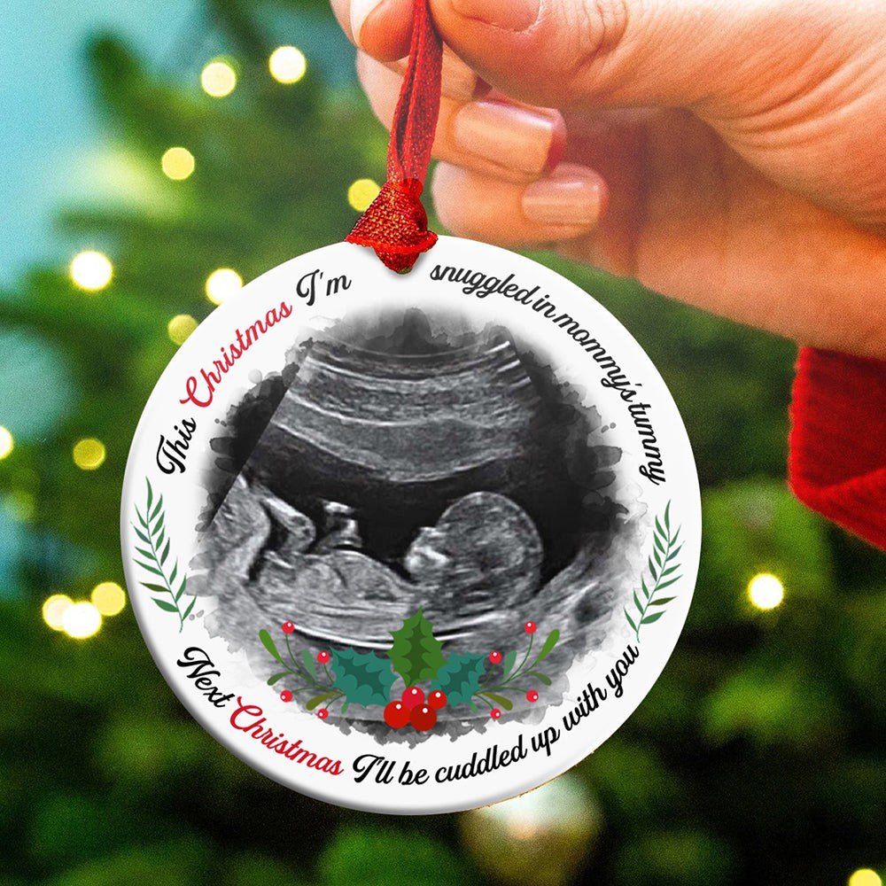 Personalized Christmas Gift For Daddy To Be Snuggle Up With You Ornament