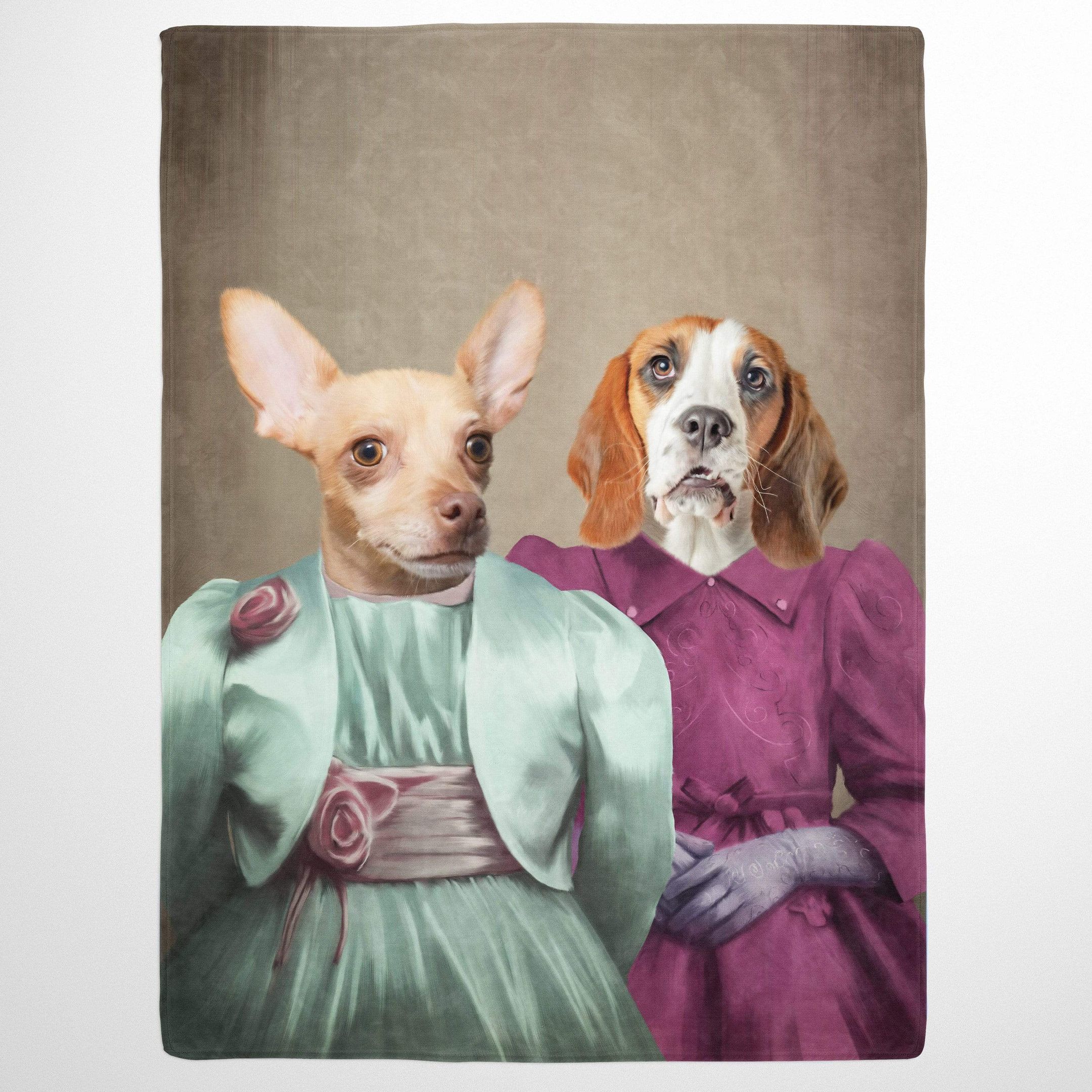 The Sisters in purle green costume Custom Pet Quilt Blanket