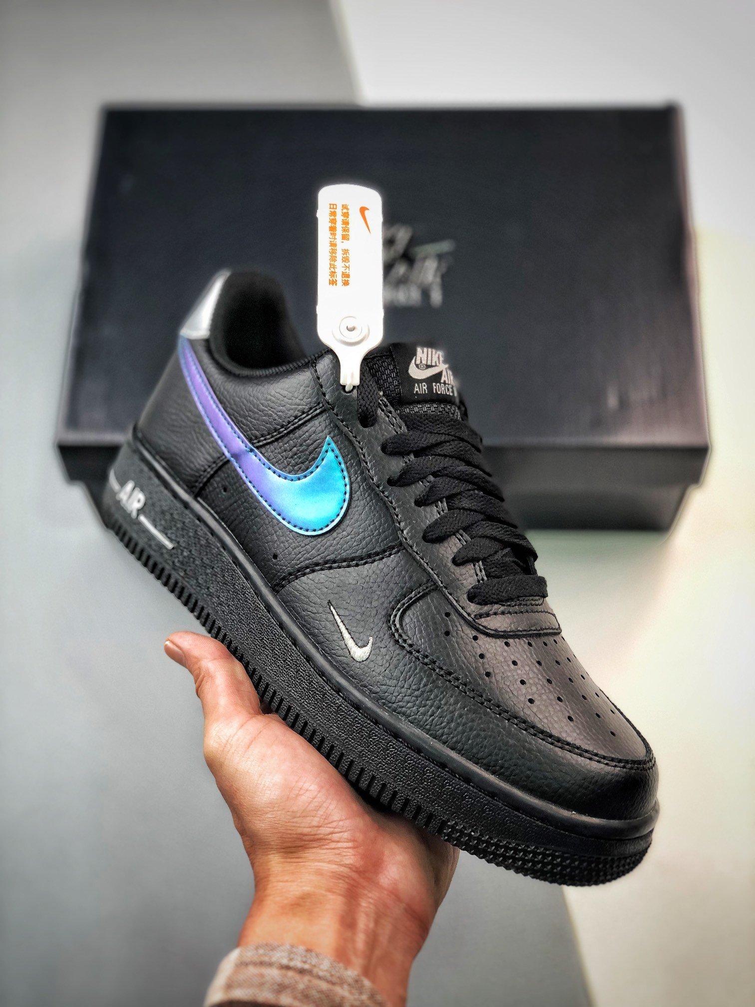 Nike Air Force 1 Low Black Blue Lightning FD0654-001 5340356